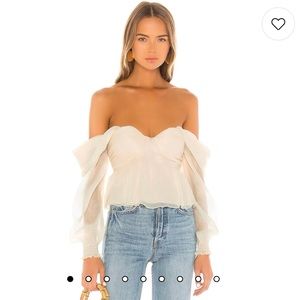 House of Harlow 1960 x Revolve Burna Blouse in cream size L